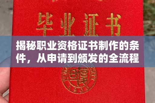 壤塘揭秘职业资格证书制作的条件，从申请到颁发的全流程解析