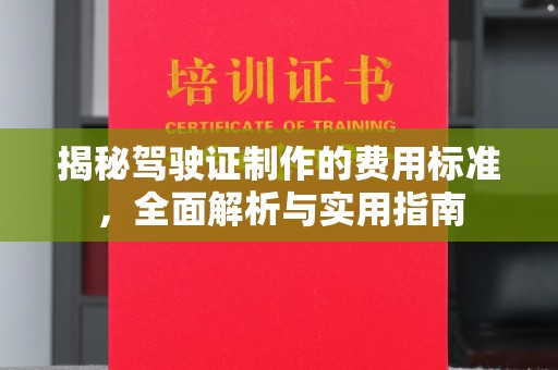 壤塘揭秘驾驶证制作的费用标准，全面解析与实用指南