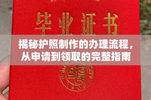 壤塘揭秘护照制作的办理流程，从申请到领取的完整指南