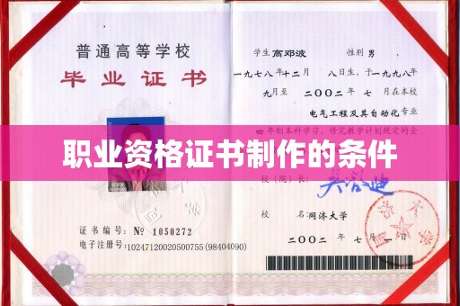壤塘职业资格证书制作的条件