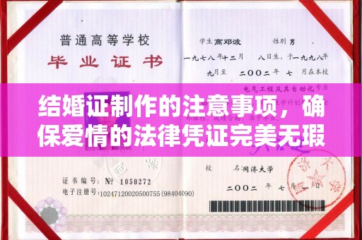 壤塘结婚证制作的注意事项，确保爱情的法律凭证完美无瑕