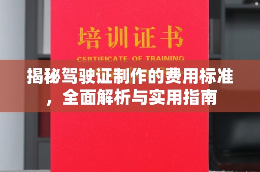 壤塘揭秘驾驶证制作的费用标准，全面解析与实用指南