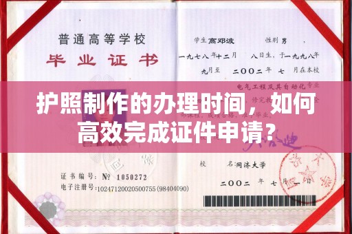 壤塘护照制作的办理时间，如何高效完成证件申请？